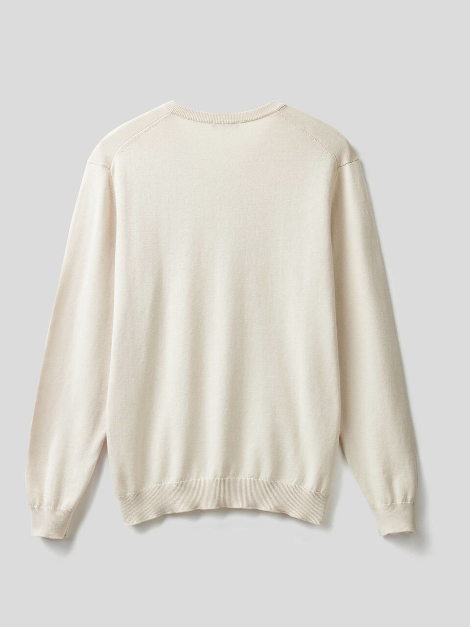 Pull en pur coton avec col en V image number 2