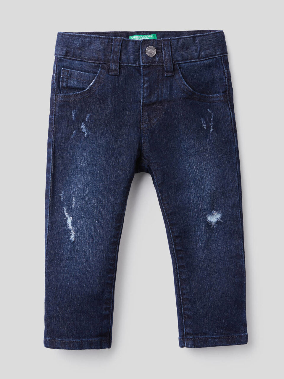 Jeans effet usé en coton stretch image number 1