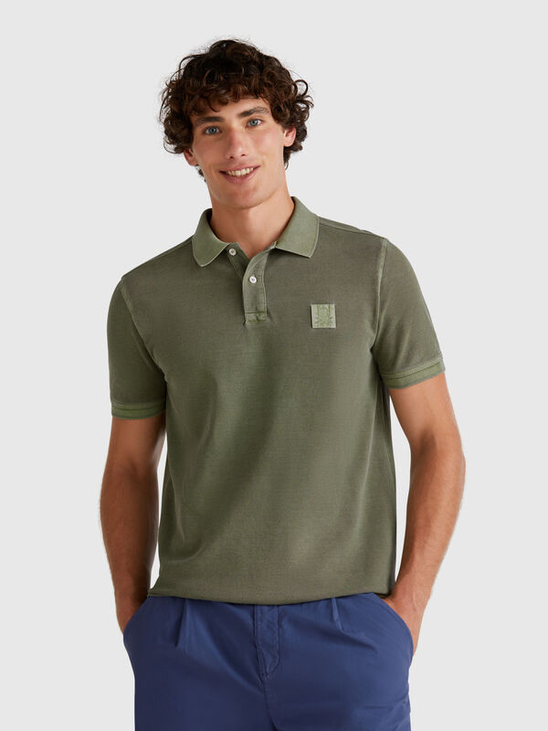 Polo vert militaire coupe classique Homme