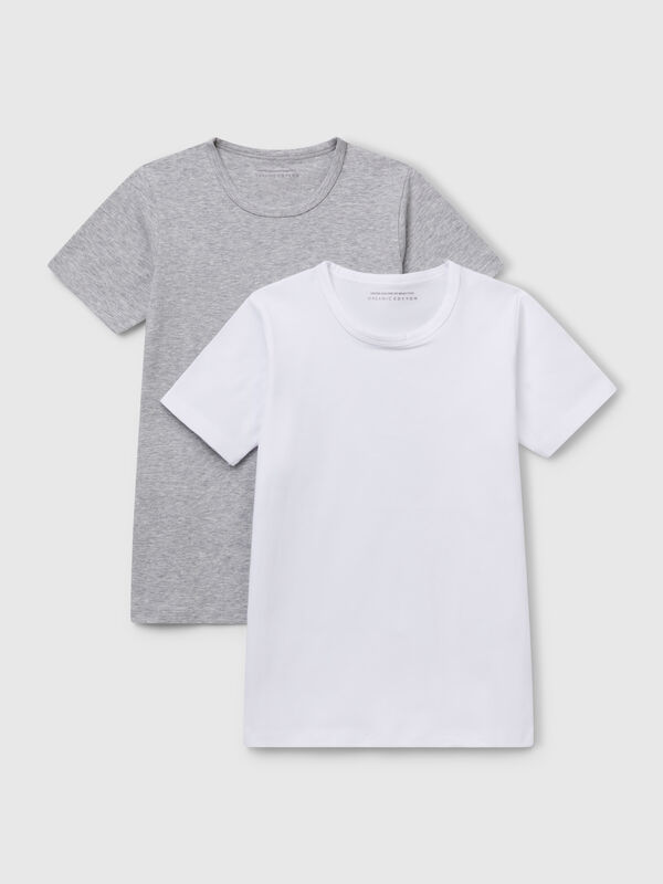 Deux t-shirts en coton stretch biologique Garçon