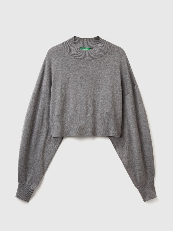 Pull court à col roulé Femme