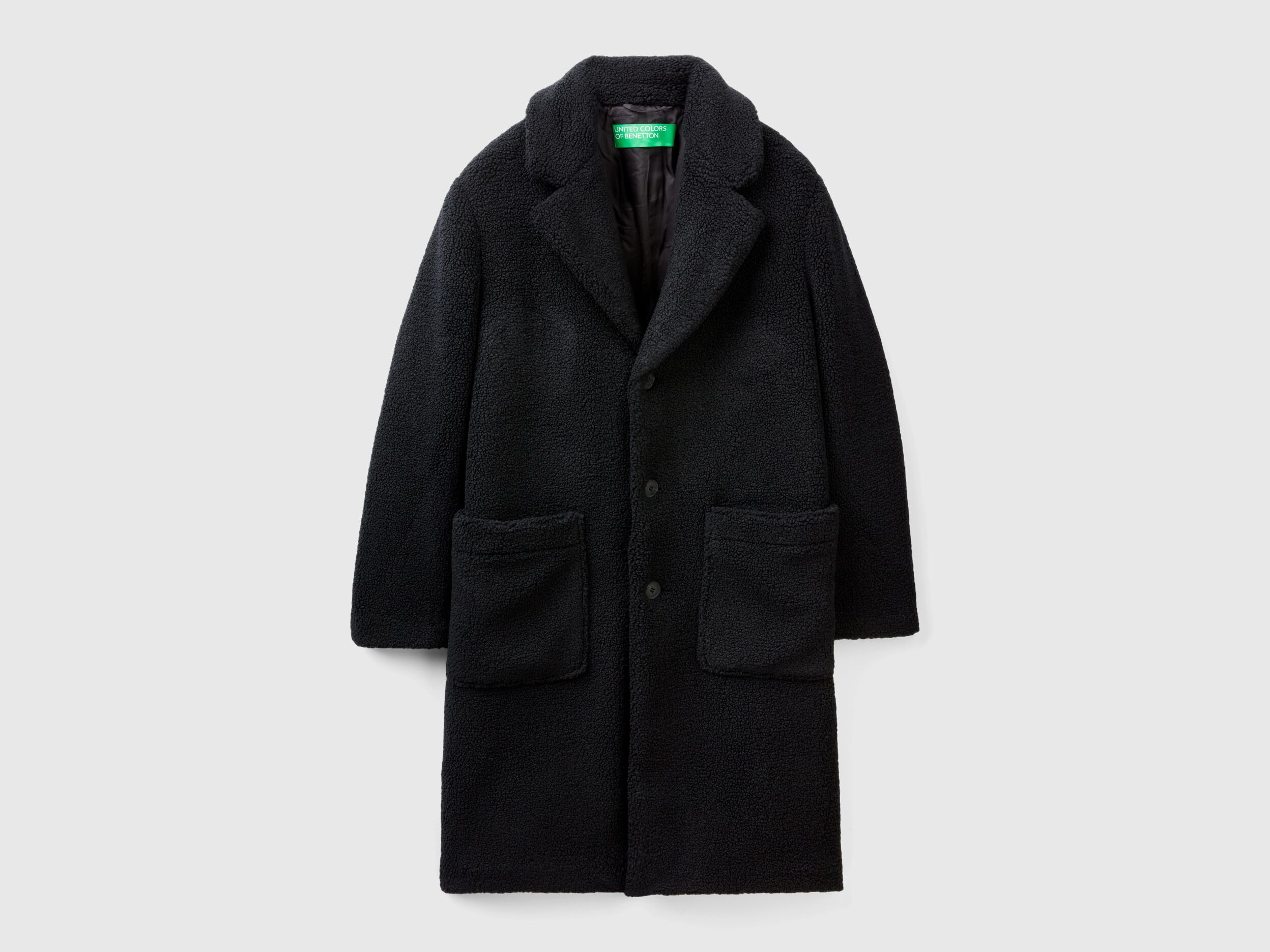 Manteau teddy Noir Benetton