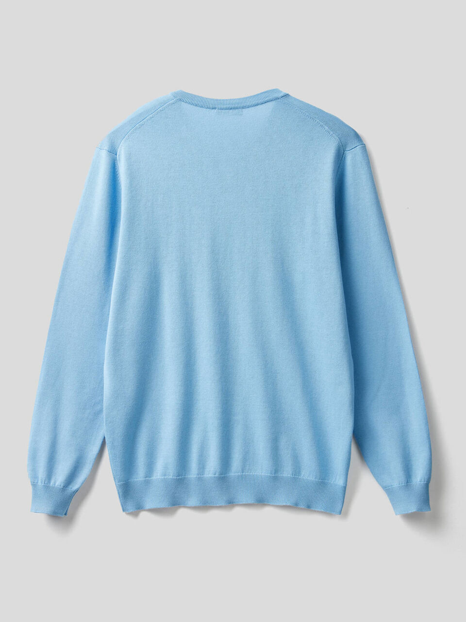 Pull en pur coton avec col en V image number 2