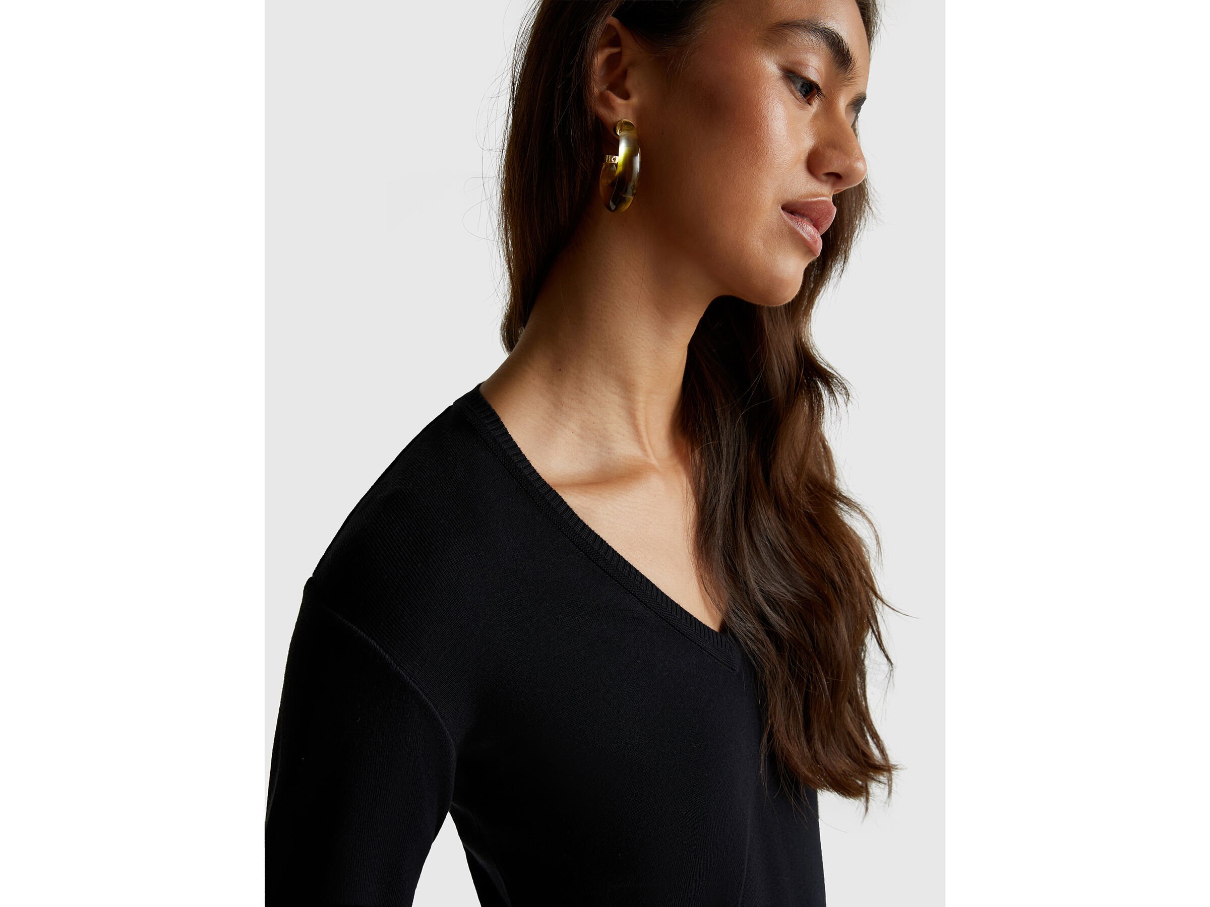 V NECK SWEATER L/S Femme image number 3