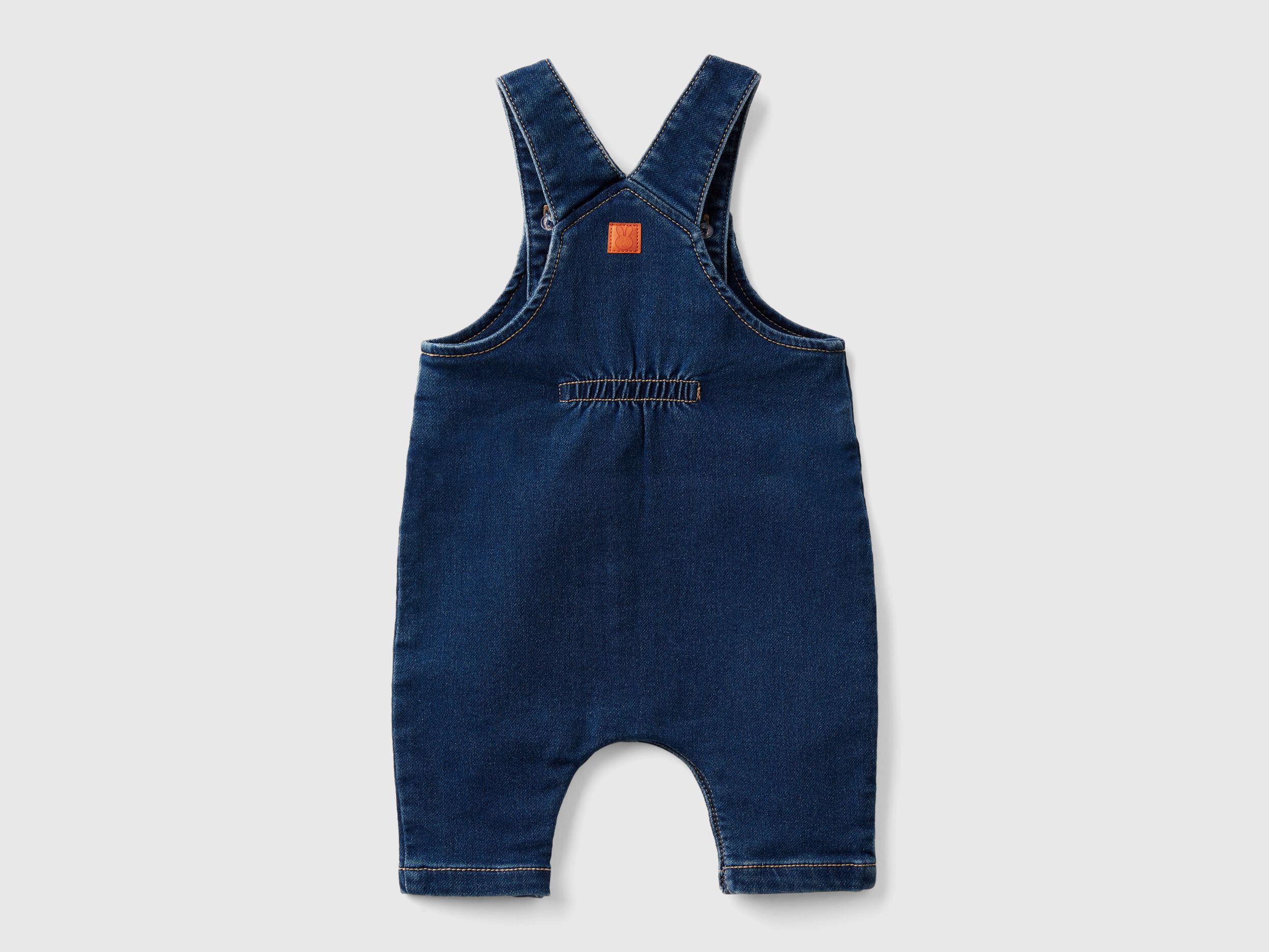 Salopette effet denim coupe baggy Bleu Benetton
