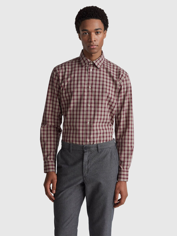 Chemise à carreaux 100% coton Homme