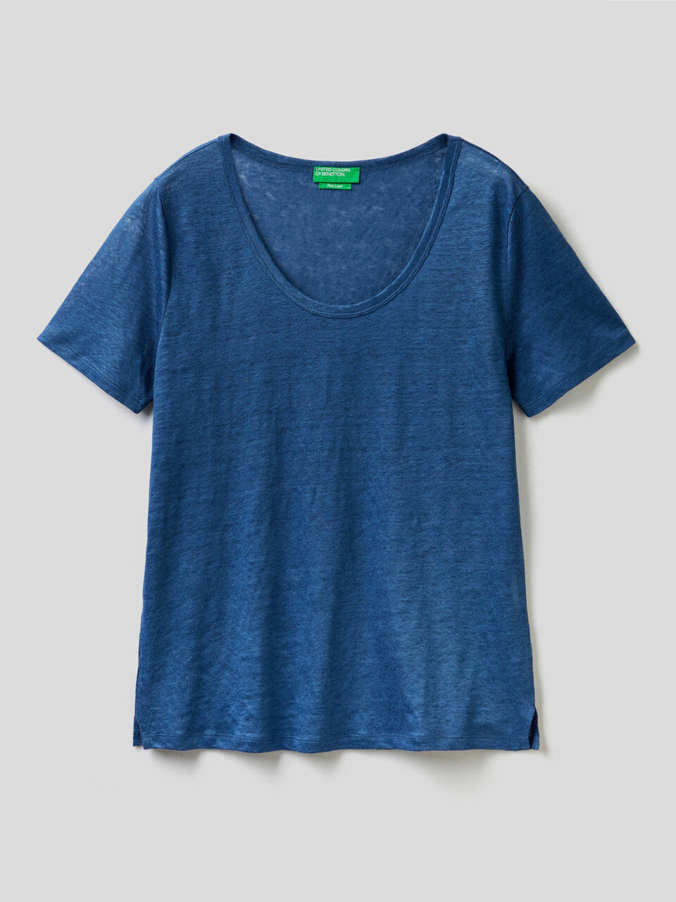 T-shirt col rond en pur lin image number 1
