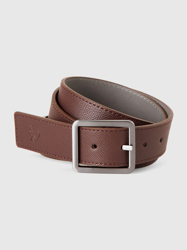 Ceinture réversible en tissu enduit Homme