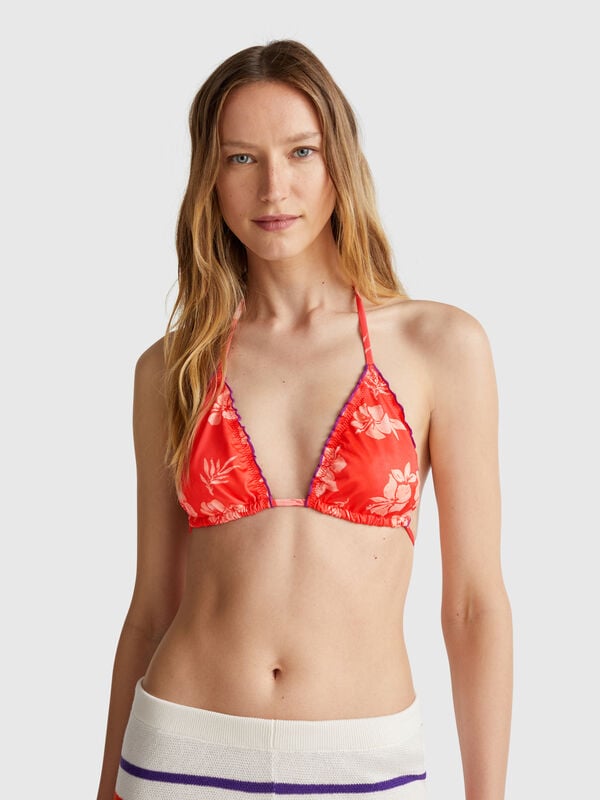 Triangle de plage rembourré imprimé fleurs Femme