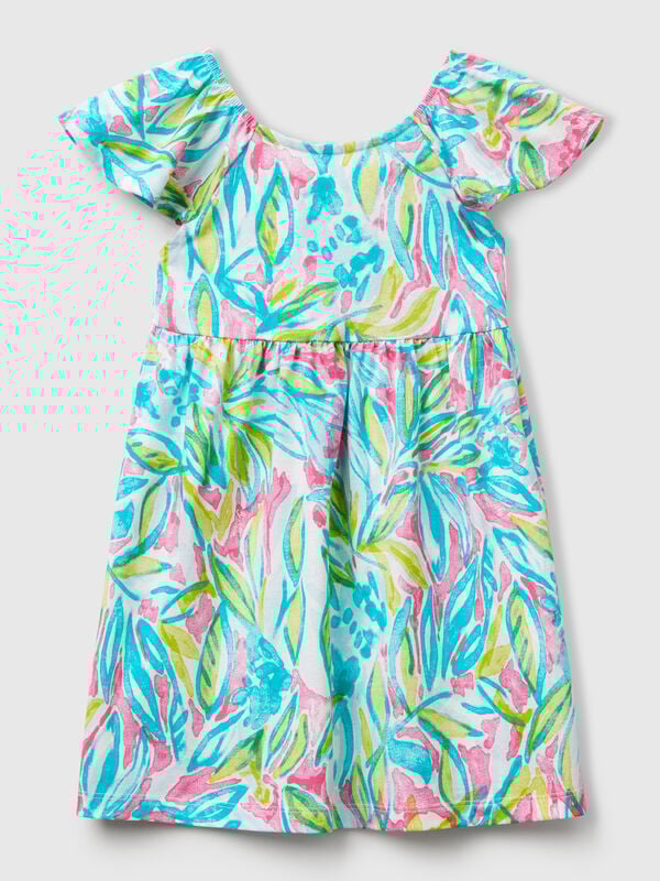 Robe verte à imprimé tropical Filles