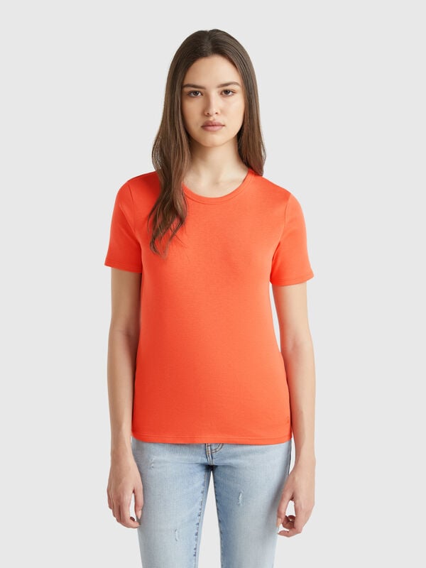 T-shirt en coton à fibre longue Femme