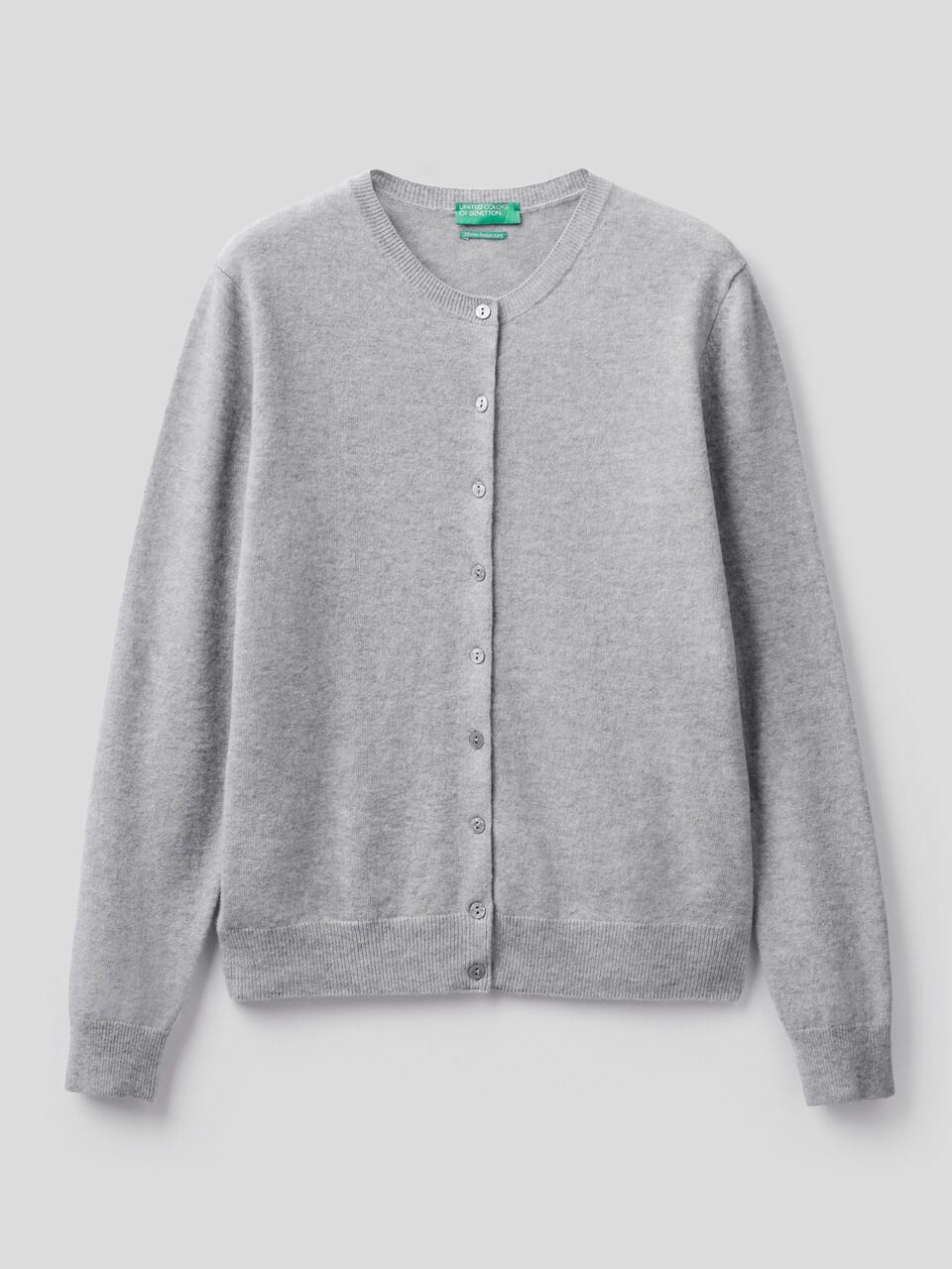 Gilet col rond en pure laine vierge image number 1