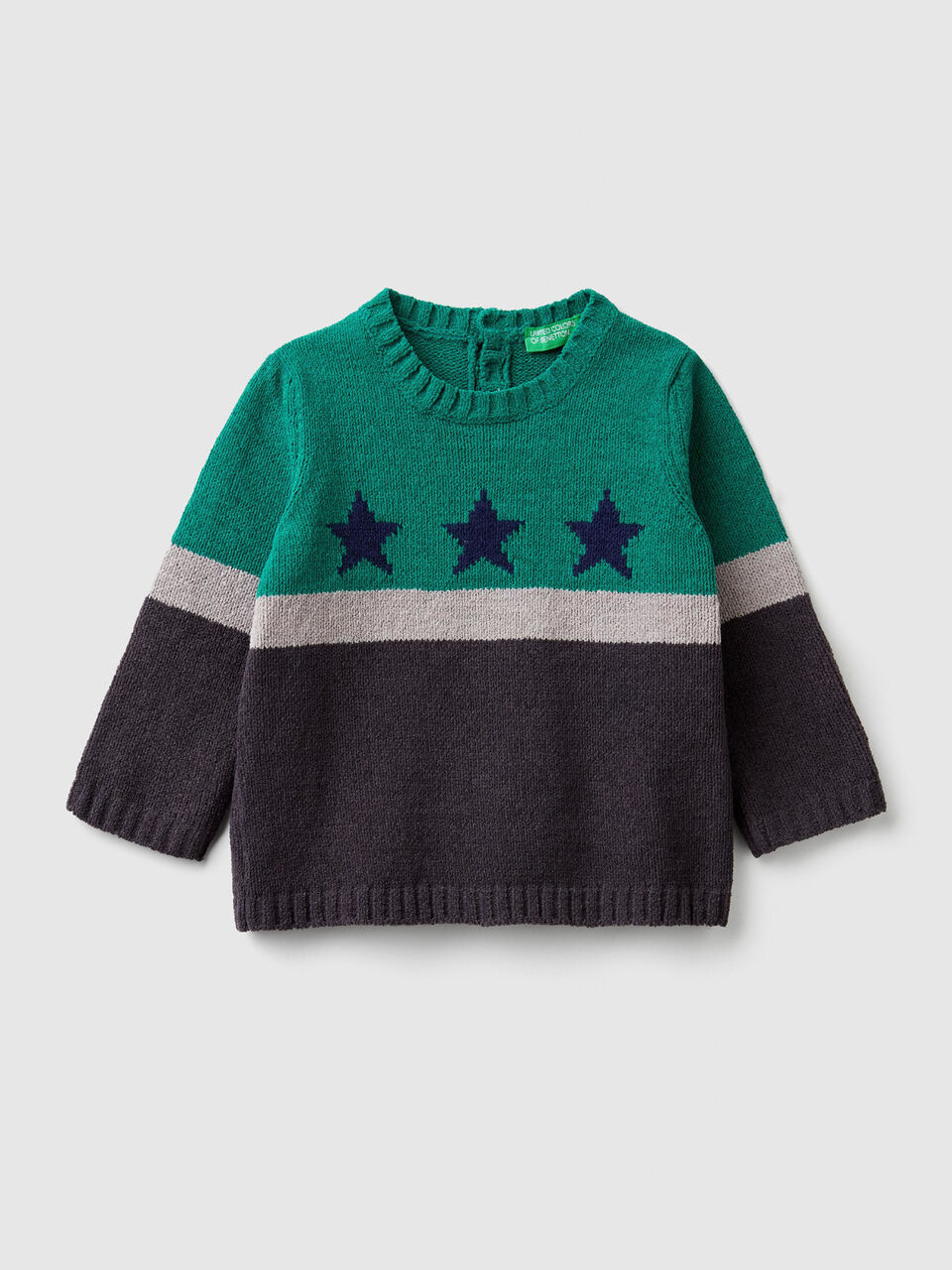 Pull en chenille avec intarsia image number 1