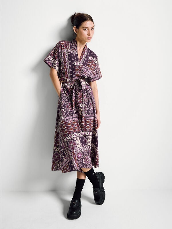 Robe longue à imprimé bandana Femme