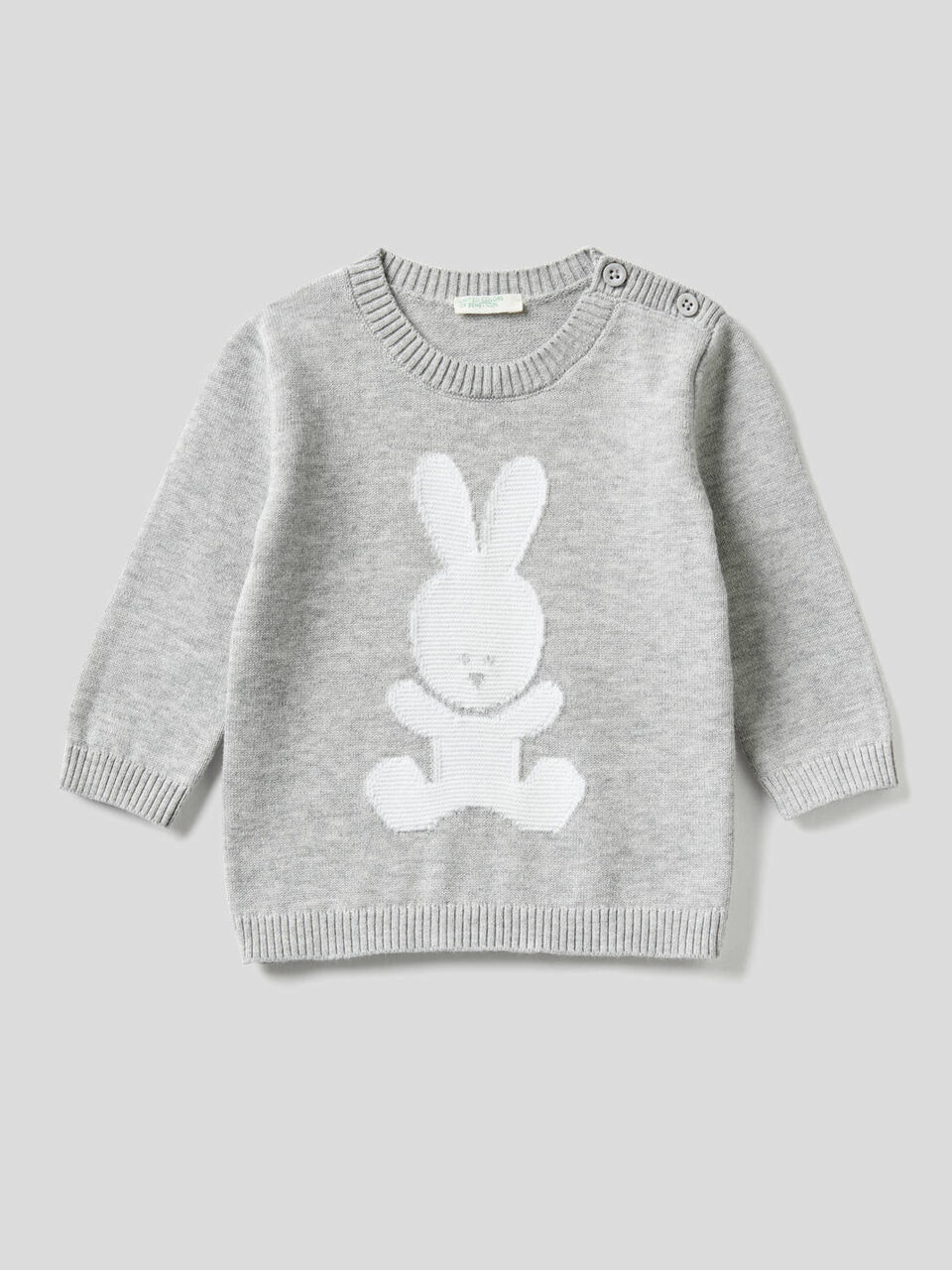 Pull 100% coton avec motif en intarsia image number 1