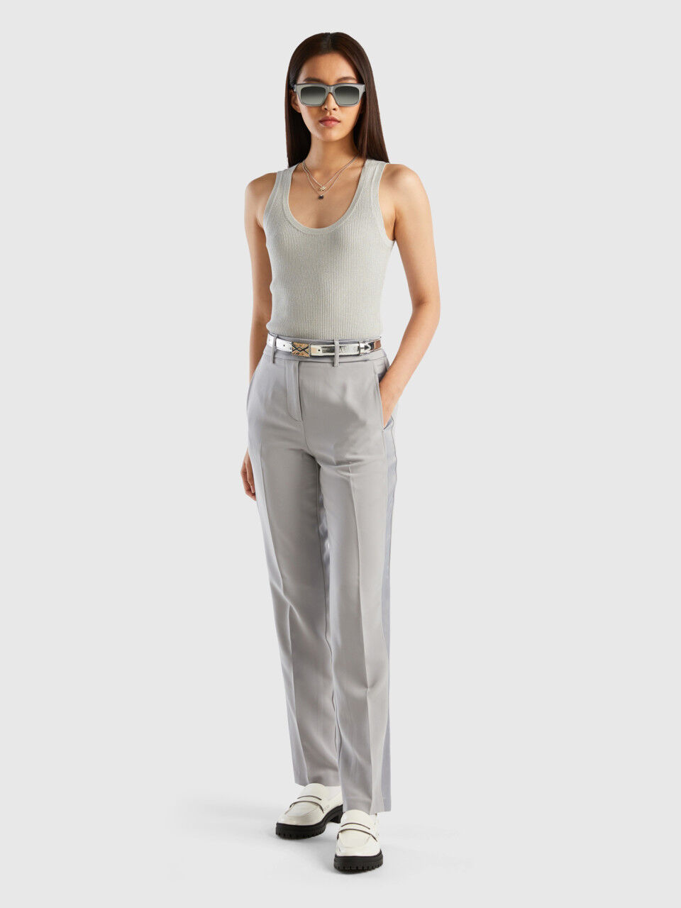 Pantalon new arrivals femme benetton