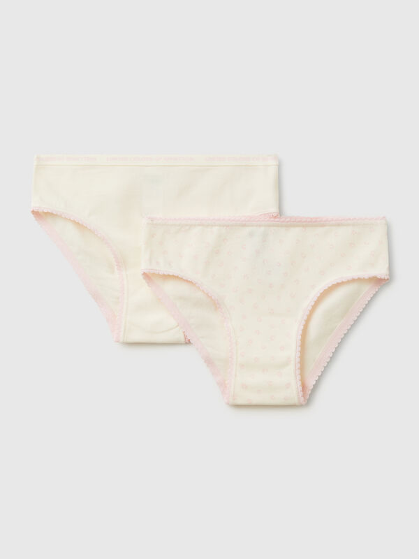 Deux slips en coton stretch Filles