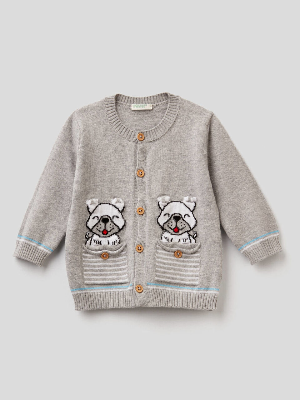 Gilet 100% coton avec motif en intarsia image number 1