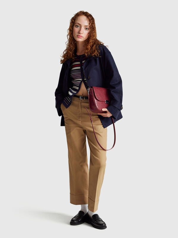 Pantalon droit à revers Femme