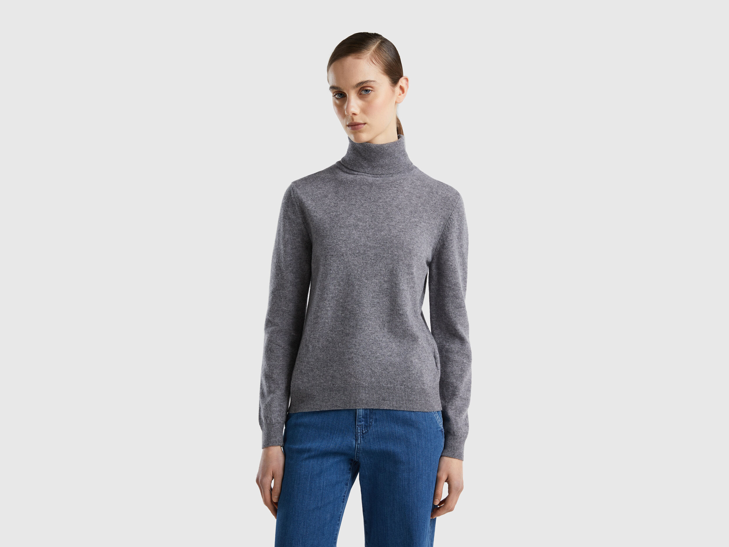 Pull col roulé femme benetton sales