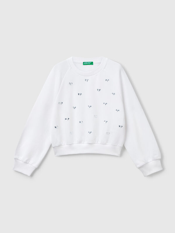 Sweat avec strass coeur Filles