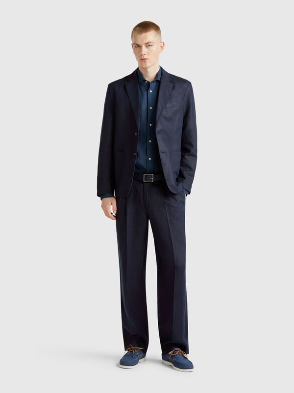 Chino ample en pur lin Homme