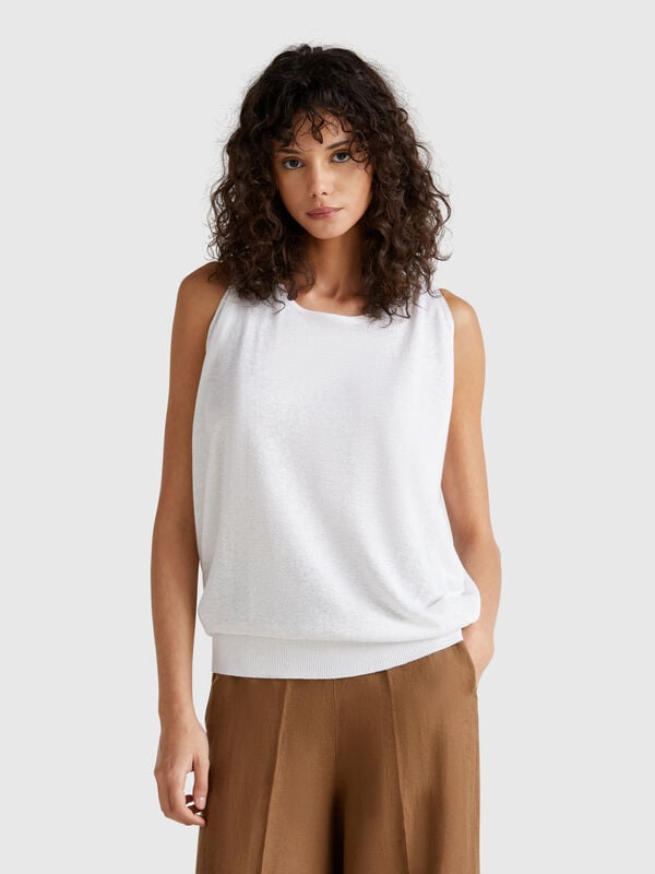 Pull réversible en lin mélangé Femme