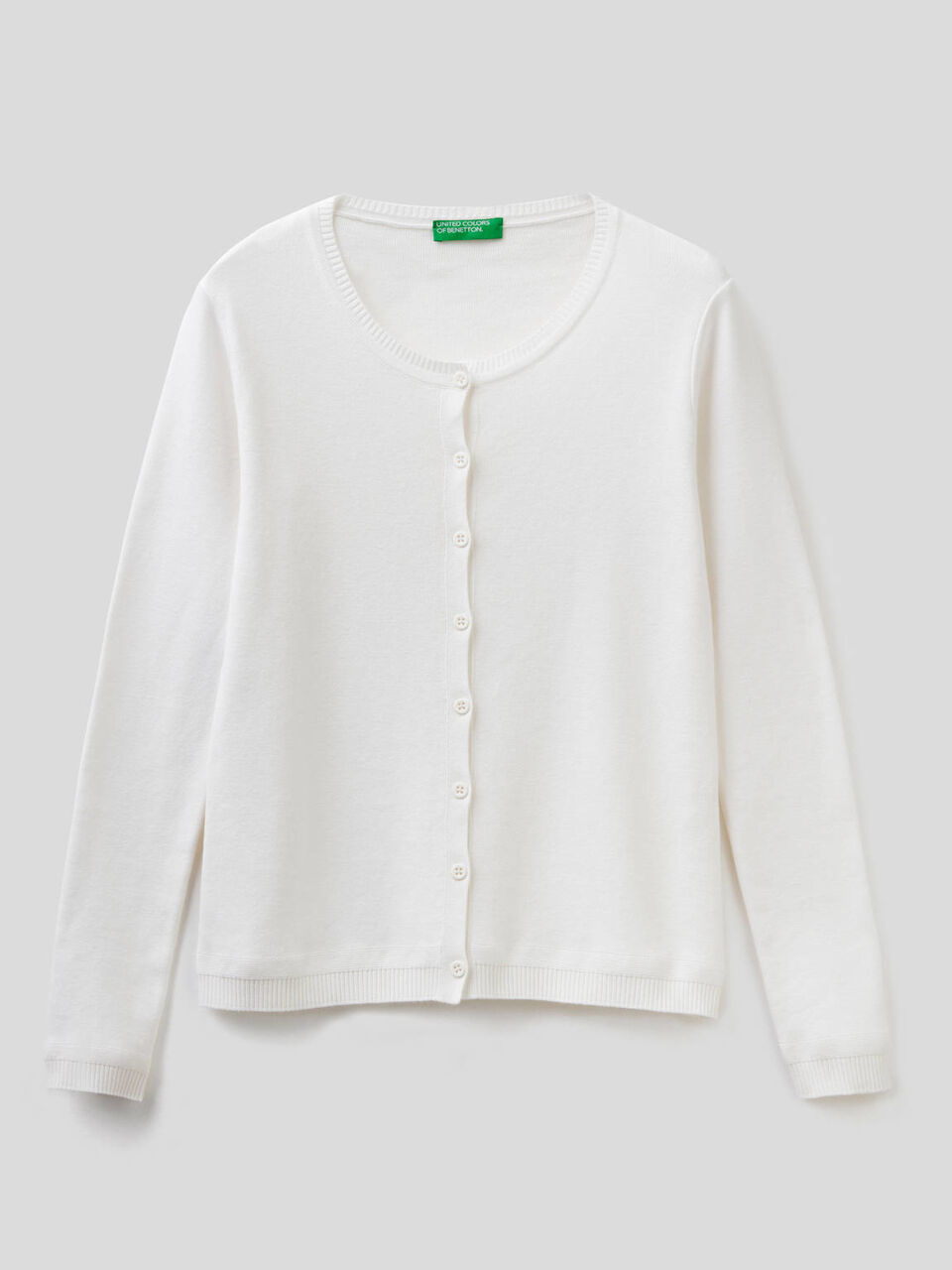 Gilet col rond en pur coton image number 1