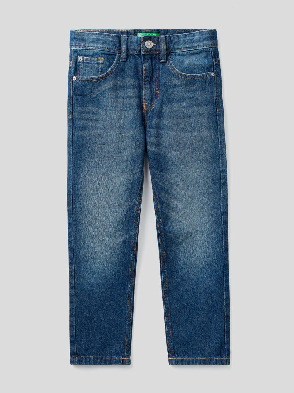 Jeans straight en denim 100% coton image number 1
