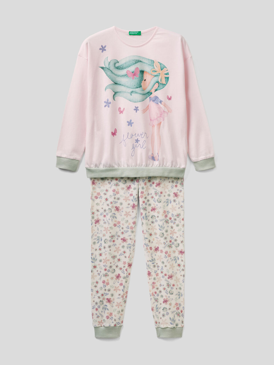Pyjama imprimé en coton et viscose image number 1