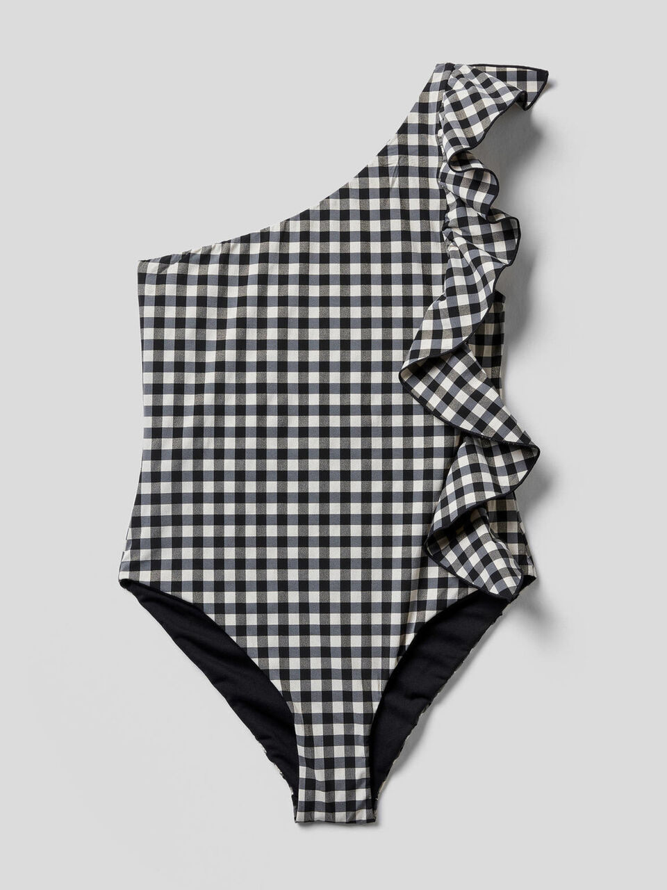 Maillot une pièce asymétrique vichy image number 1