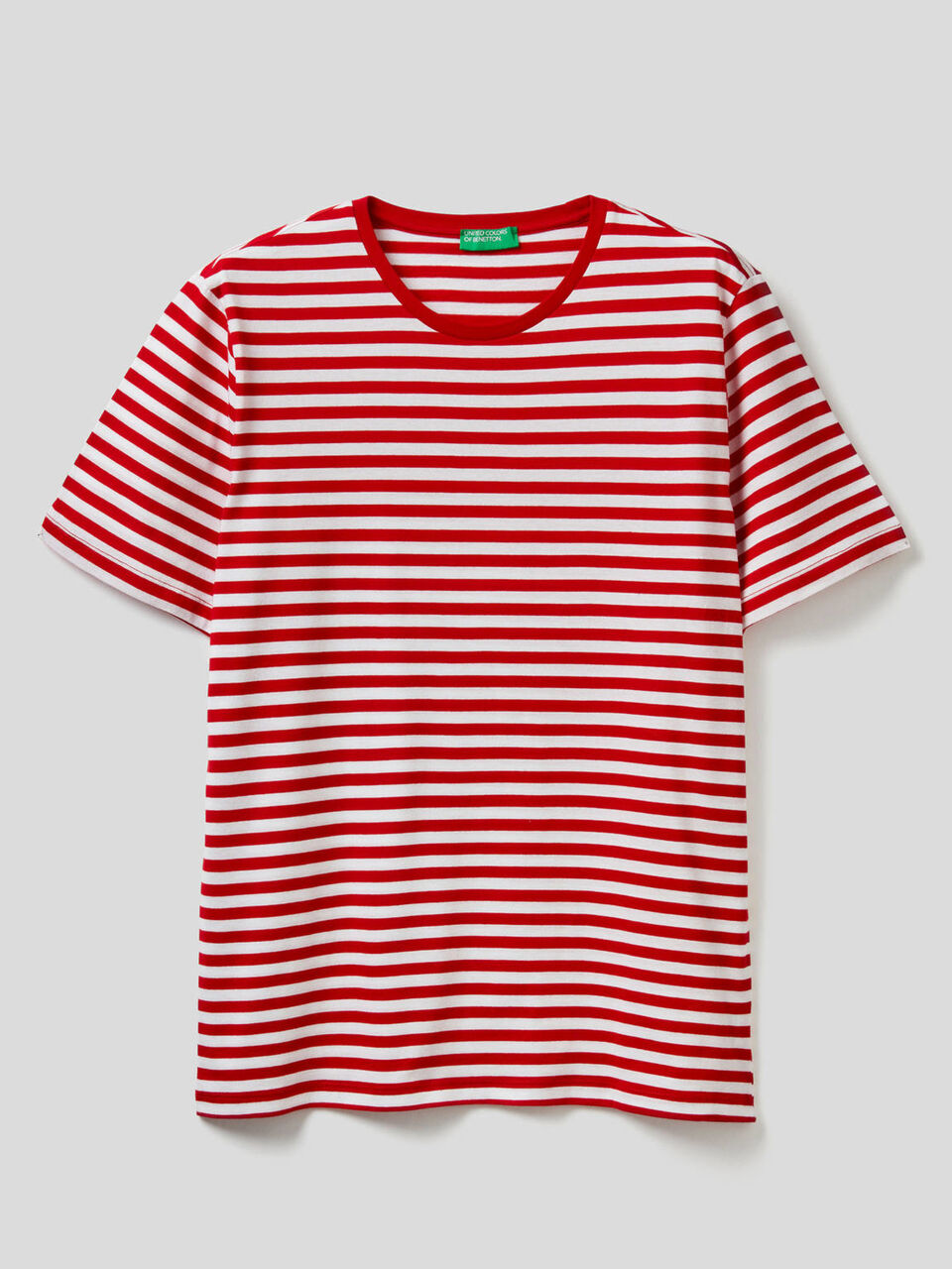 T-shirt a righe in puro cotone image number 1