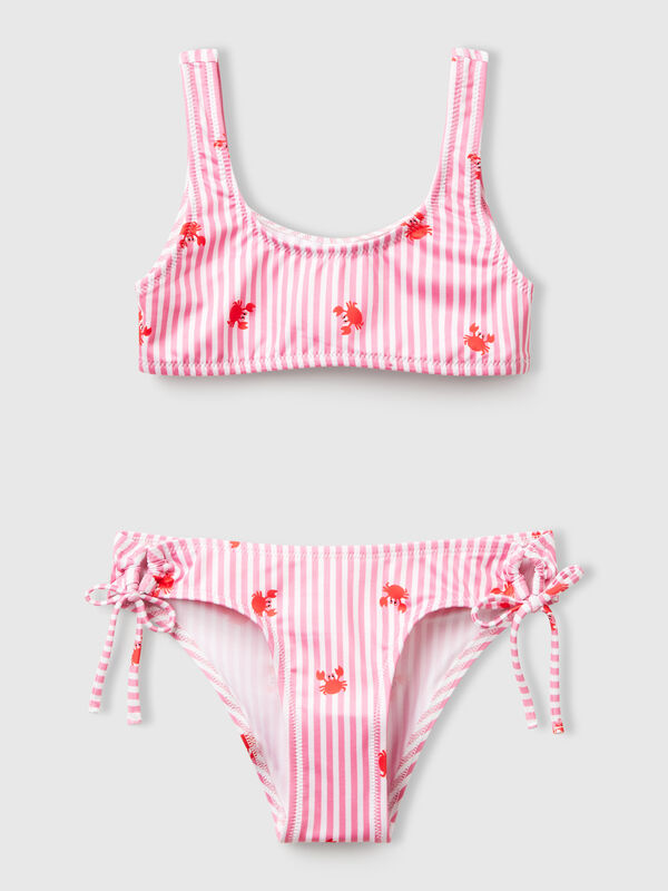 Maillot de bain bikini rayé avec crabes Filles