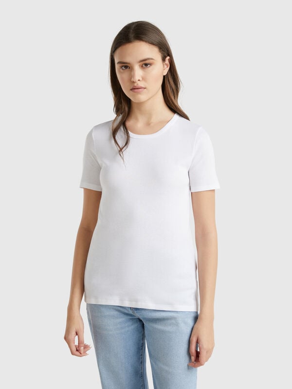 T-shirt en coton à fibre longue Femme