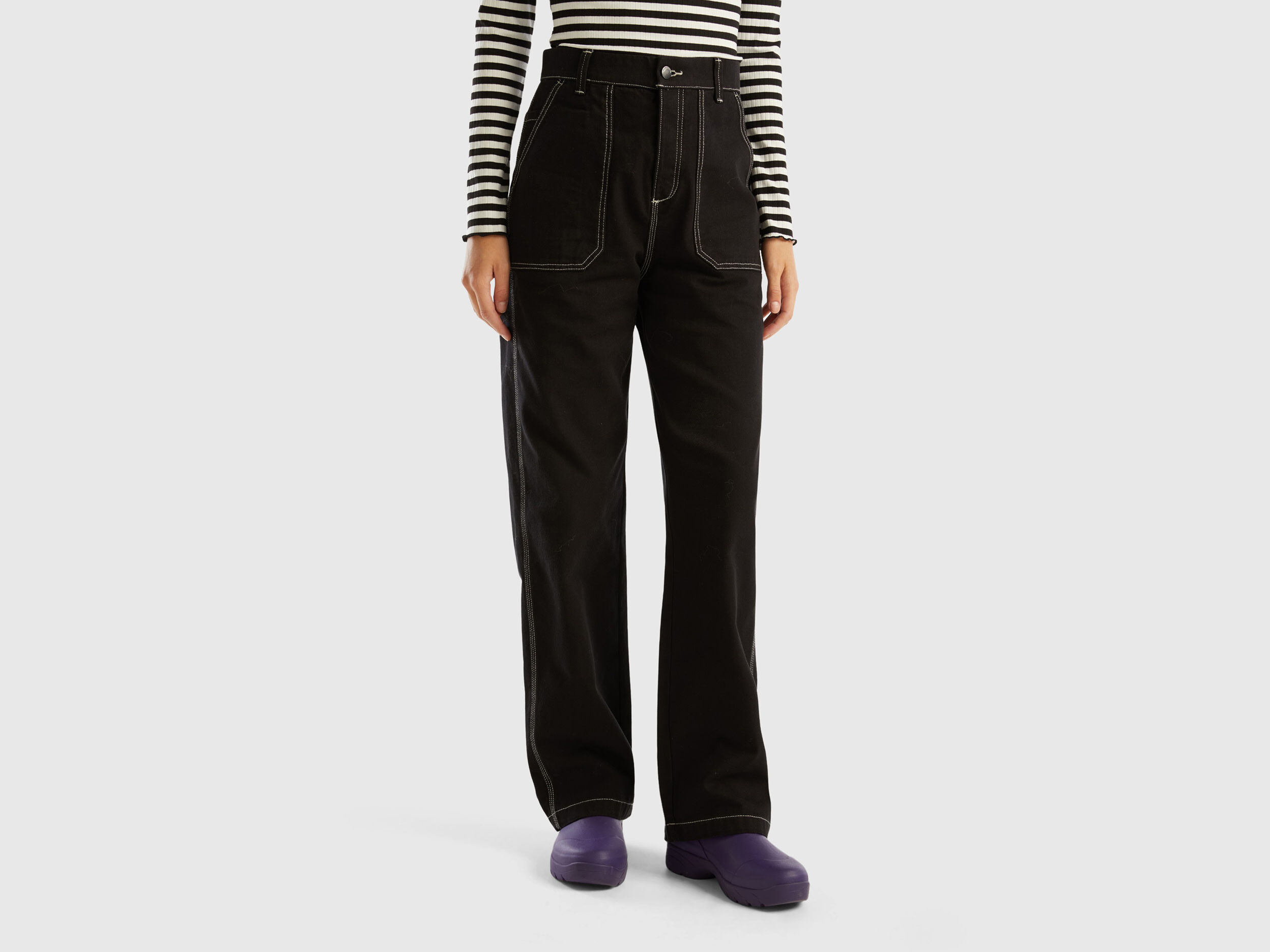 Pantalon droit cheap coton femme