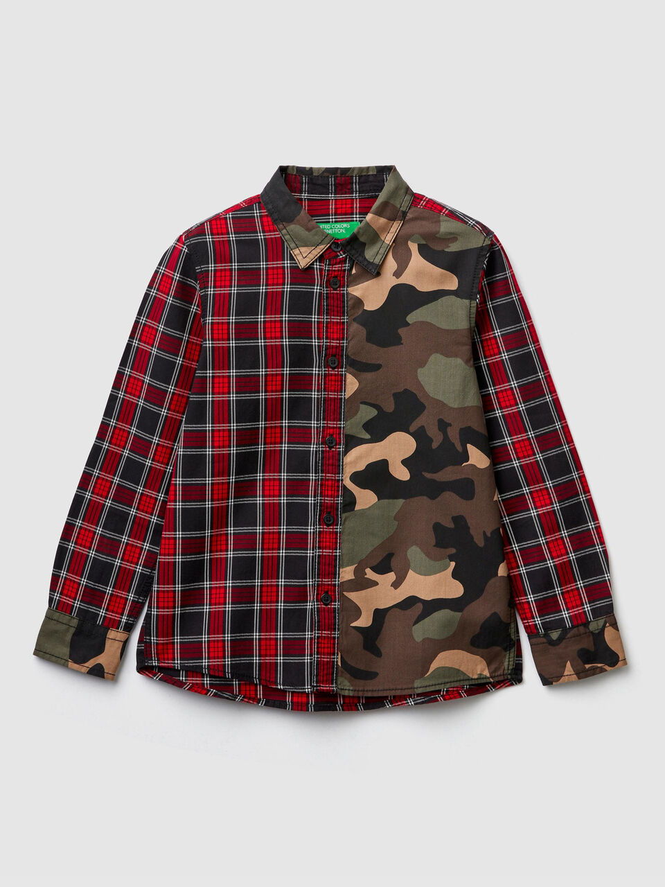 Chemise à carreaux et camouflage image number 1