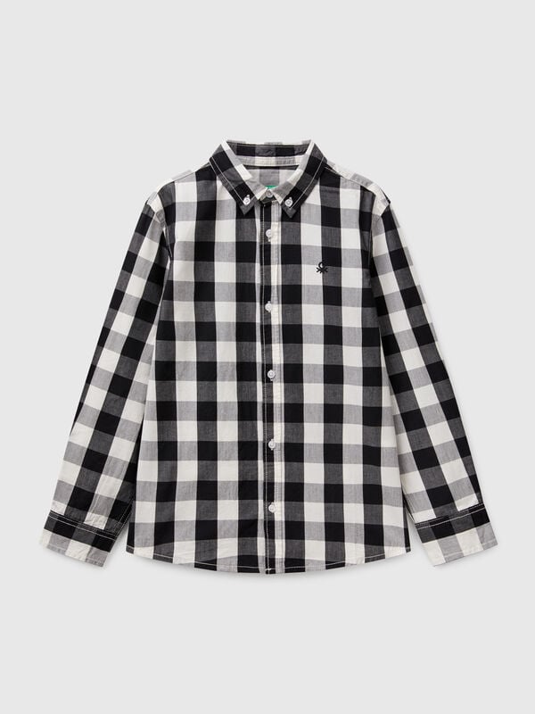Chemise boutonnée à carreaux bicolores Garçon
