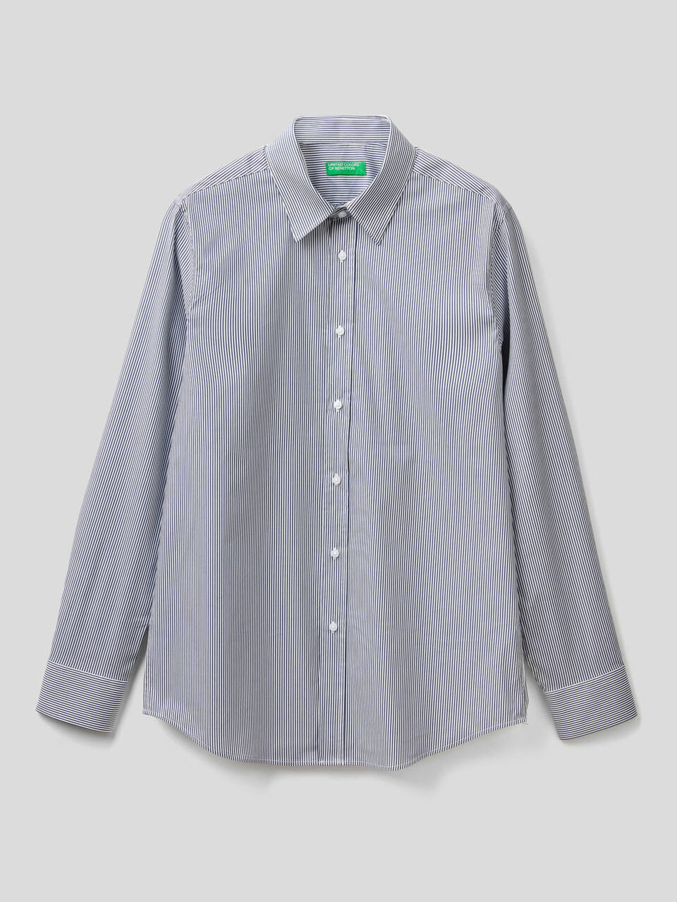 Chemise en coton stretch tissé teint image number 1