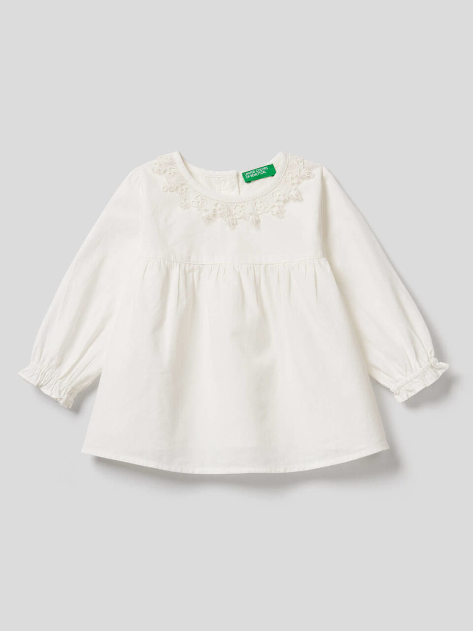 Blouse 100% coton avec col en dentelle image number 1
