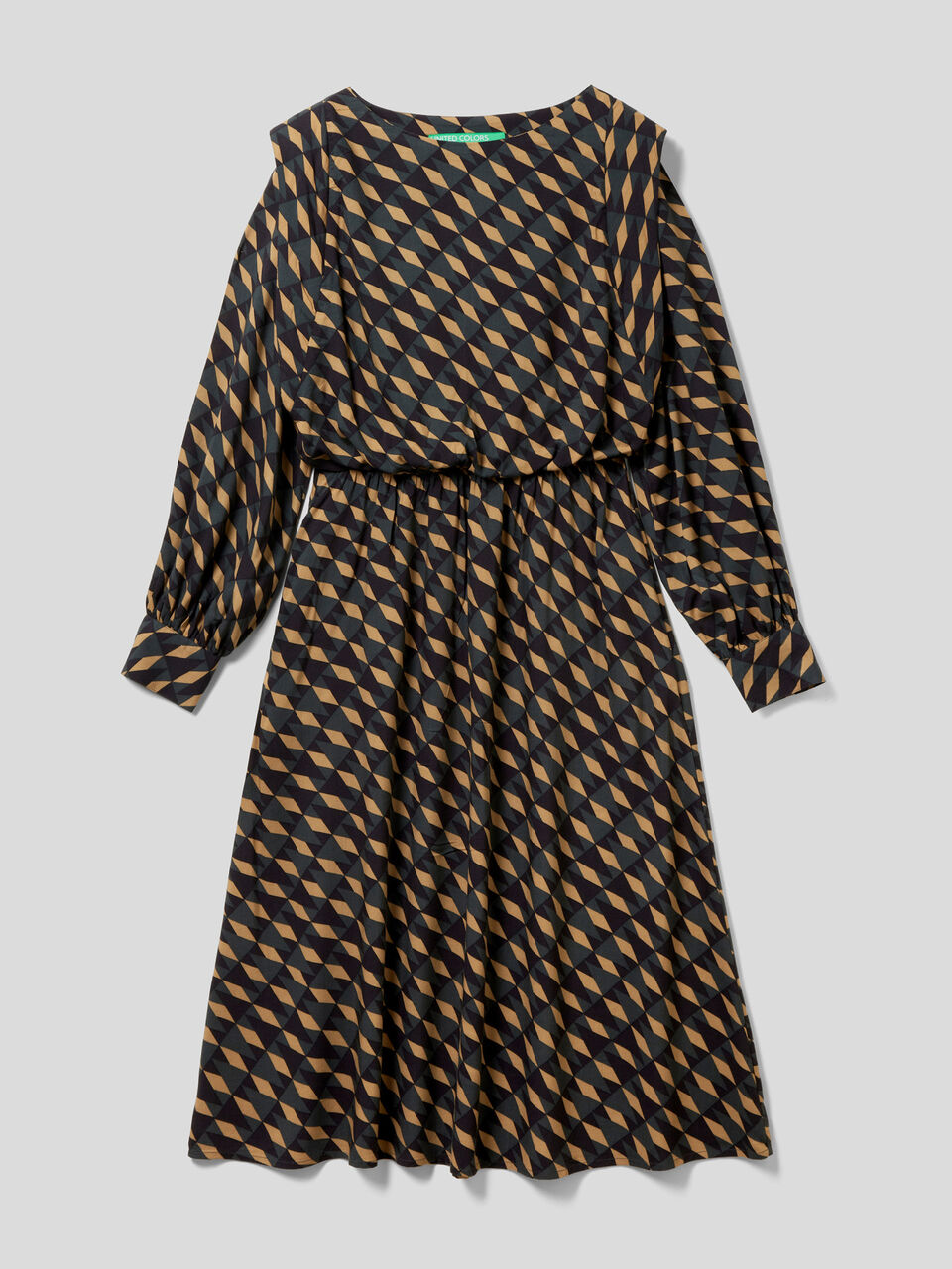 Robe longue à motif en viscose durable image number 1