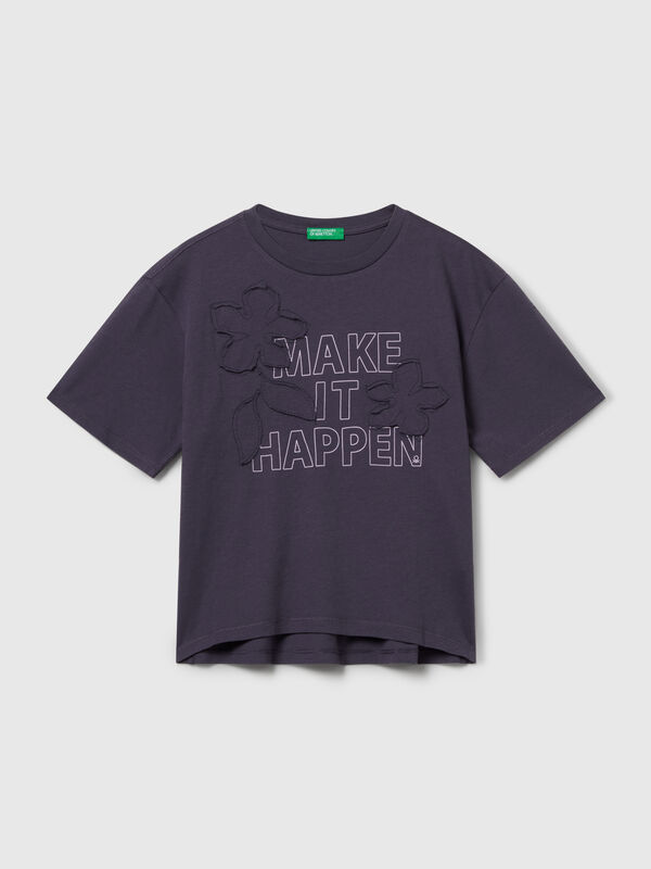 T-shirt avec imprimé et patch Filles