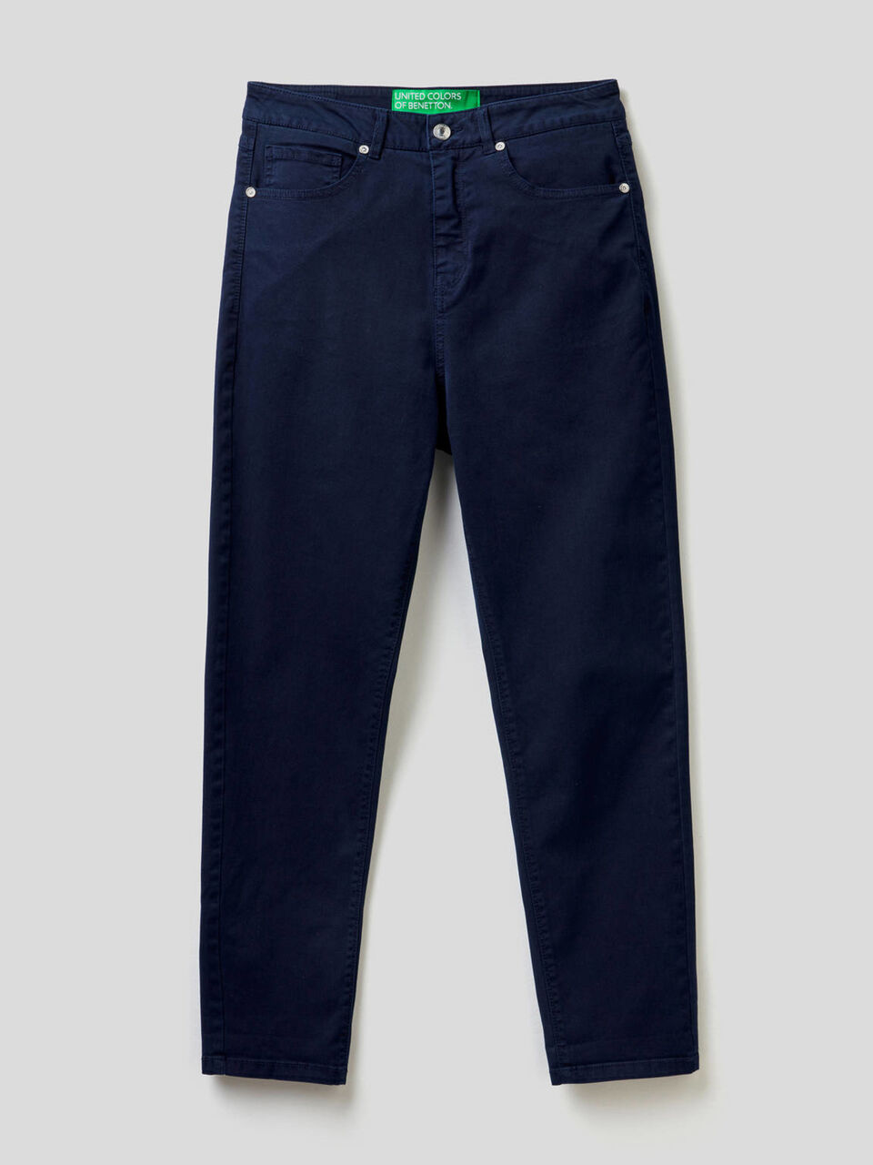 Pantalon boyfriend en coton stretch image number 1