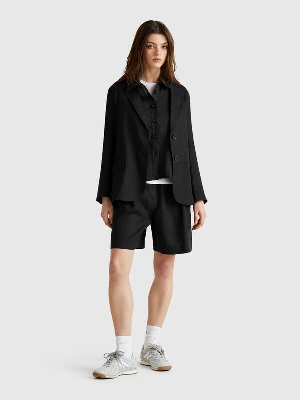 Bermuda 100% lin Femme