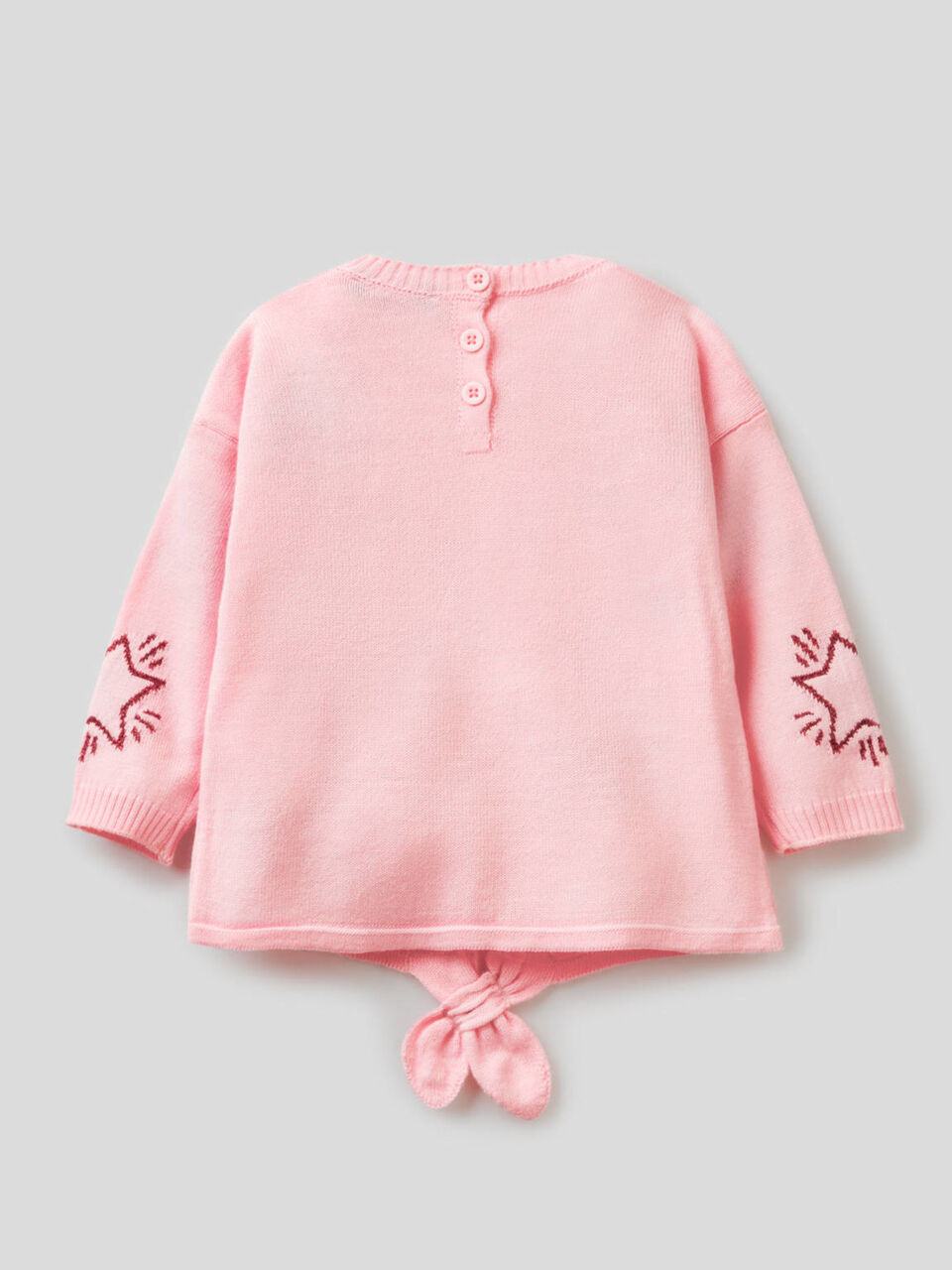 Pull avec étoiles en intarsia et noeud image number 2