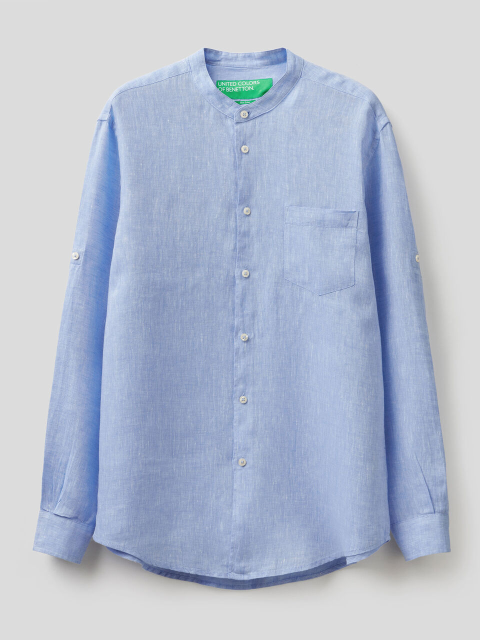 Chemise en lin avec col mao image number 1