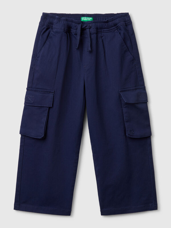 Pantalon cargo en coton extensible Garçon