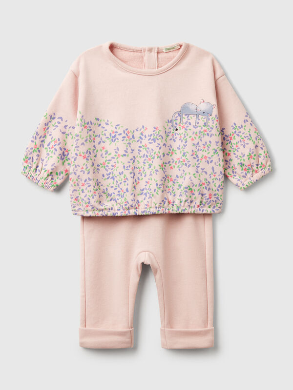 Ensemble sweat-shirt et pantalon en coton mélangé Naissancede
