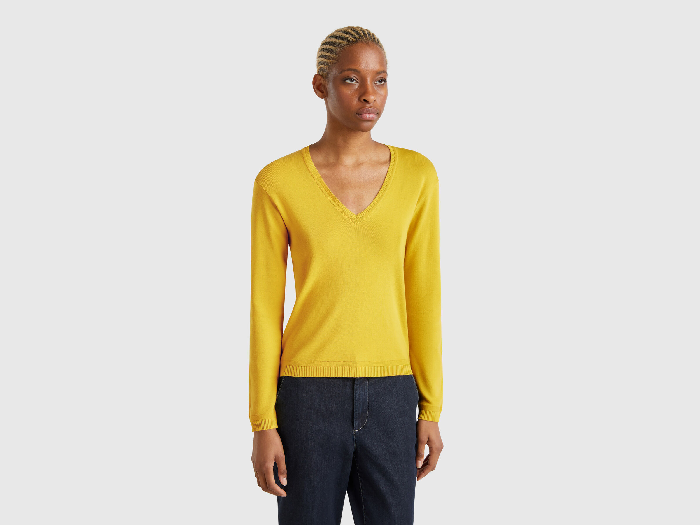 V NECK SWEATER L/S Femme image number 0