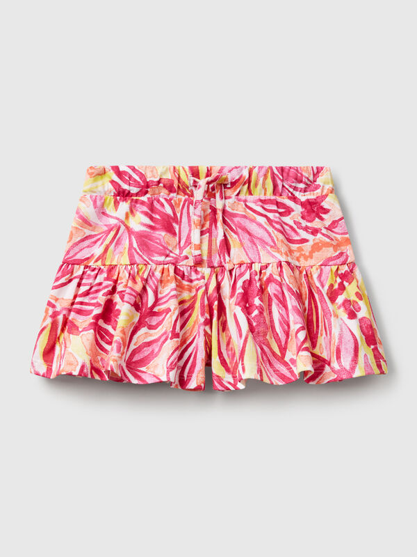 Short rose à imprimé tropical Filles