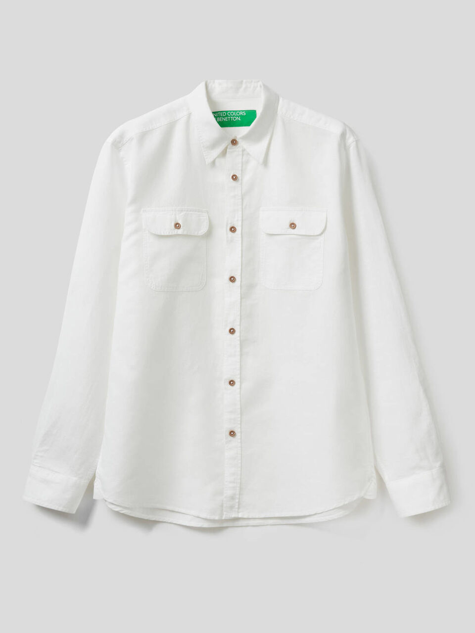 Chemise coupe regular en mélange de coton et lin image number 1